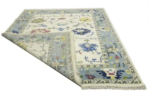 Cream Traditional Floral 9X12 Oushak Chobi Oriental Rug