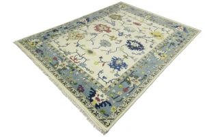 Cream Traditional Floral 9X12 Oushak Chobi Oriental Rug
