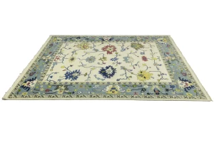 Cream Traditional Floral 9X12 Oushak Chobi Oriental Rug