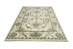 Muted Colors Transitional Floral 9X12 Oushak Chobi Oriental Rug