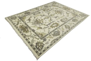 Muted Colors Transitional Floral 9X12 Oushak Chobi Oriental Rug