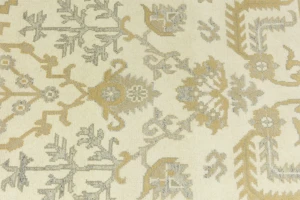 Muted Cream Floral 9X12 Oushak Chobi Oriental Rug