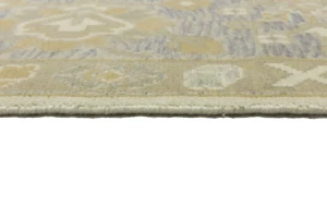 Muted Cream Floral 9X12 Oushak Chobi Oriental Rug