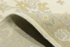 Muted Cream Floral 9X12 Oushak Chobi Oriental Rug