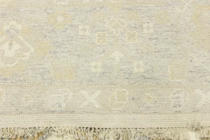 Muted Cream Floral 9X12 Oushak Chobi Oriental Rug