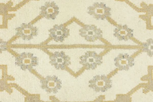 Muted Cream Floral 9X12 Oushak Chobi Oriental Rug