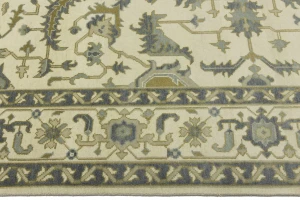 Cream Floral 9X12 Oushak Chobi Oriental Rug