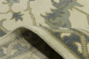 Cream Floral 9X12 Oushak Chobi Oriental Rug