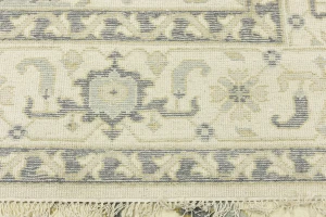 Cream Floral 9X12 Oushak Chobi Oriental Rug