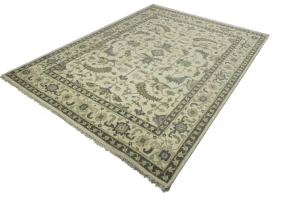 Cream Floral 9X12 Oushak Chobi Oriental Rug