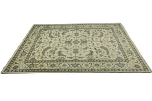 Cream Floral 9X12 Oushak Chobi Oriental Rug