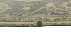 Yellowish Cream Floral 9X12 Oushak Oriental Rug