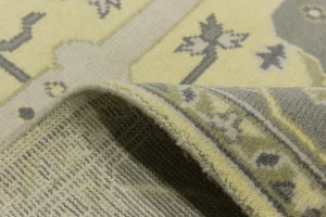 Yellowish Cream Floral 9X12 Oushak Oriental Rug