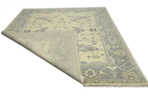 Yellowish Cream Floral 9X12 Oushak Oriental Rug
