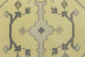 Yellowish Cream Floral 9X12 Oushak Oriental Rug