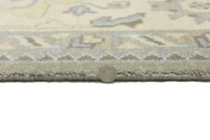 Brownish Gray Floral 9X12 Oushak Chobi Oriental Rug