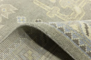 Brownish Gray Floral 9X12 Oushak Chobi Oriental Rug