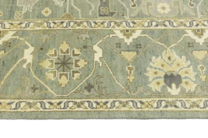 Light Sage Floral 9X12 Oushak Chobi Oriental Rug