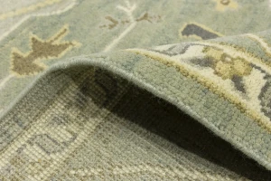 Light Sage Floral 9X12 Oushak Chobi Oriental Rug