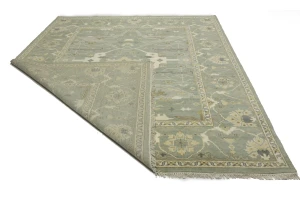 Light Sage Floral 9X12 Oushak Chobi Oriental Rug