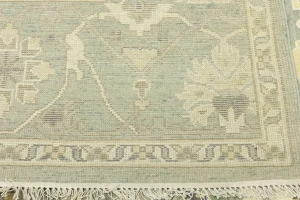 Light Sage Floral 9X12 Oushak Chobi Oriental Rug