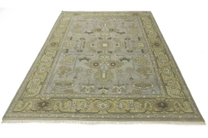 Gray Floral Traditional 9X12 Oushak Chobi Oriental Rug