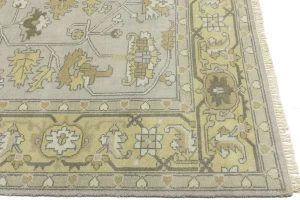 Gray Floral Traditional 9X12 Oushak Chobi Oriental Rug