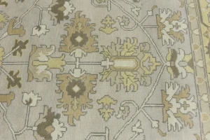 Gray Floral Traditional 9X12 Oushak Chobi Oriental Rug