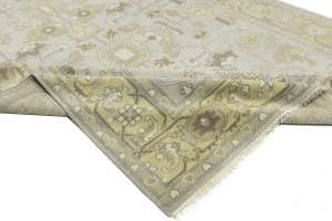 Gray Floral Traditional 9X12 Oushak Chobi Oriental Rug