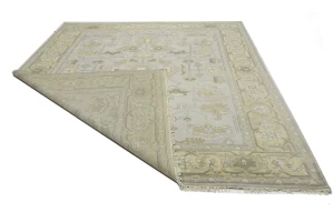 Gray Floral Traditional 9X12 Oushak Chobi Oriental Rug