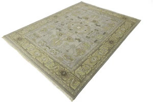 Gray Floral Traditional 9X12 Oushak Chobi Oriental Rug