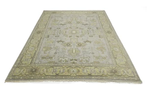 Gray Floral Traditional 9X12 Oushak Chobi Oriental Rug