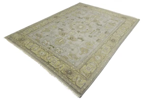 Gray Floral Traditional 9X12 Oushak Chobi Oriental Rug