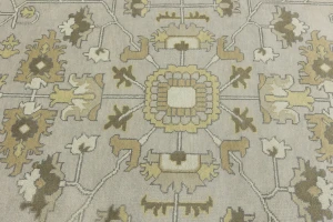 Gray Floral Traditional 9X12 Oushak Chobi Oriental Rug