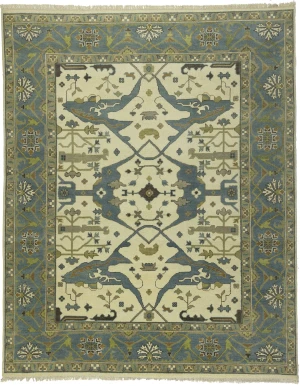 Muted Colors Floral 9X12 Oushak Oriental Rug