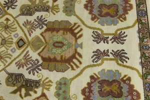 Cream Floral 9X12 Oushak Chobi Oriental Rug