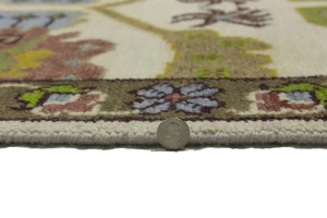 Cream Floral 9X12 Oushak Chobi Oriental Rug