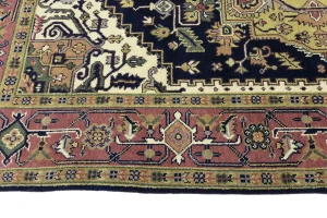 Purple-navy Traditional 9X12 Heriz Serapi Oriental Rug