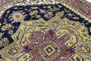 Purple-navy Traditional 9X12 Heriz Serapi Oriental Rug