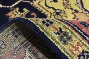 Purple-navy Traditional 9X12 Heriz Serapi Oriental Rug