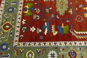 Orange Floral 9X12 Heriz Serapi Oriental Rug