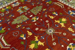 Orange Floral 9X12 Heriz Serapi Oriental Rug