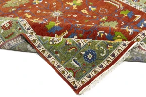Orange Floral 9X12 Heriz Serapi Oriental Rug