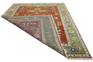 Orange Floral 9X12 Heriz Serapi Oriental Rug