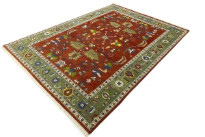 Orange Floral 9X12 Heriz Serapi Oriental Rug