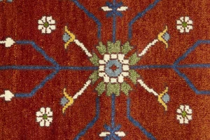 Orange Floral 9X12 Heriz Serapi Oriental Rug