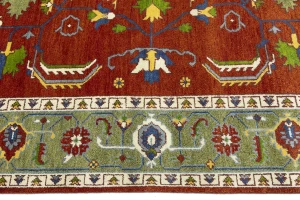 Orange Floral 9X12 Heriz Serapi Oriental Rug