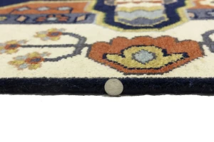 Navy Geometric Tribal 9X12 Heriz Serapi Oriental Rug