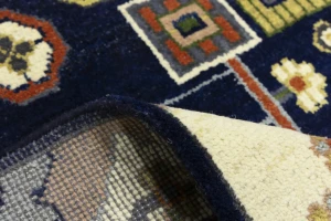 Navy Geometric Tribal 9X12 Heriz Serapi Oriental Rug