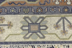 Navy Geometric Tribal 9X12 Heriz Serapi Oriental Rug